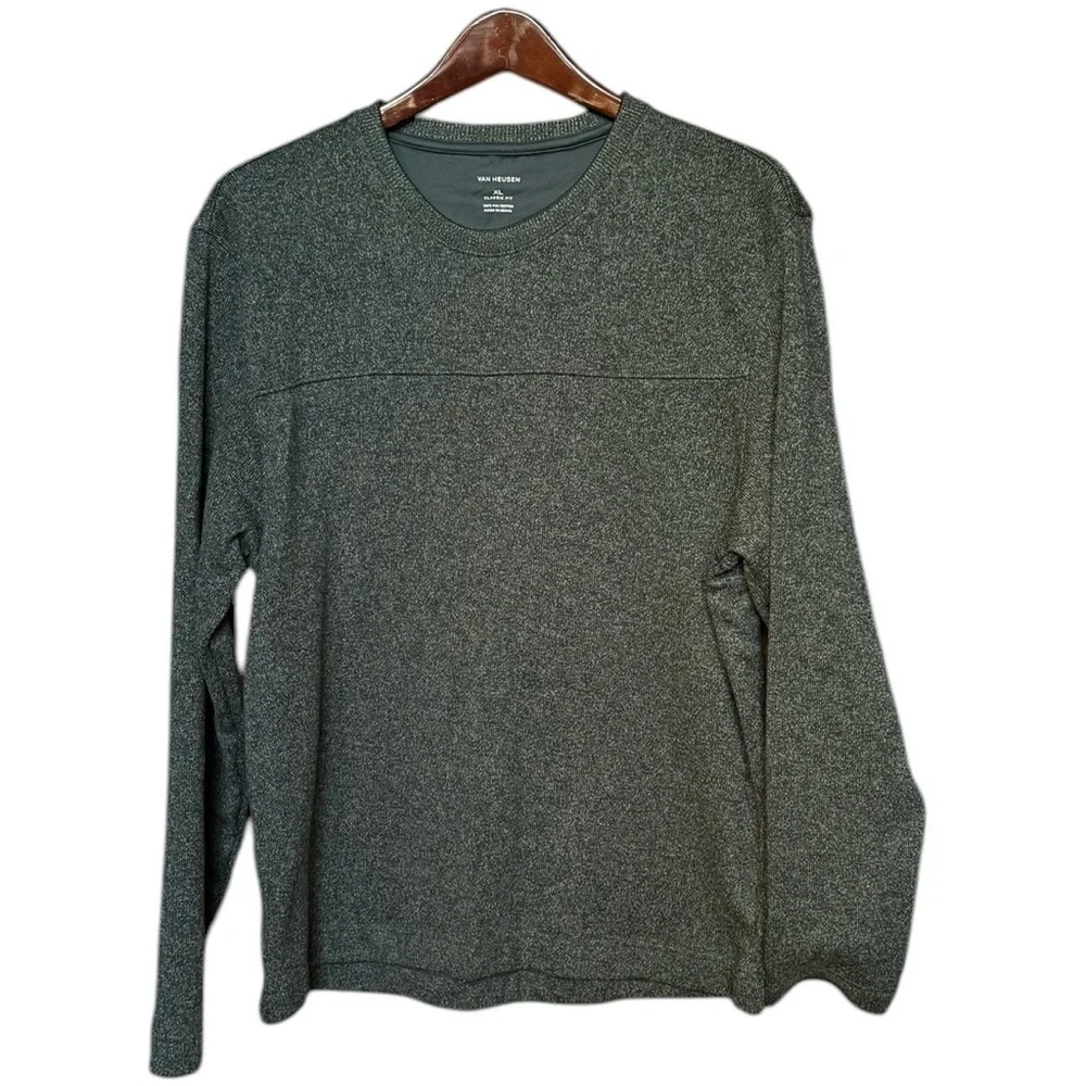 VAN HEUSEN CLASSIC FIT CREW‎ NECK GREEN SWEATSHIRT | MEN’S SIZE XL